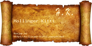 Hollinger Kitti névjegykártya